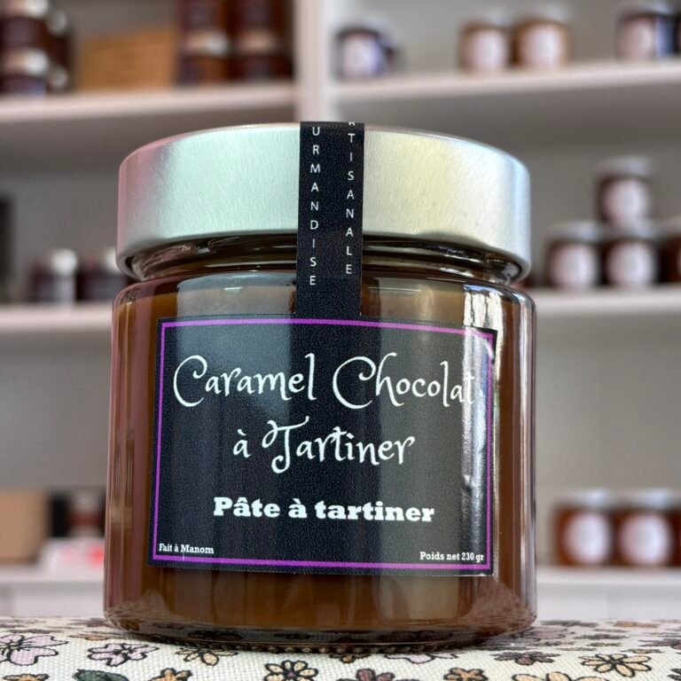 Caramel Chocolat à Tartiner - Autour du pot - Manom