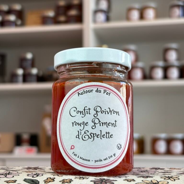 Confit Poivron rouge Piment d'Espelette - autour du pot - Manom