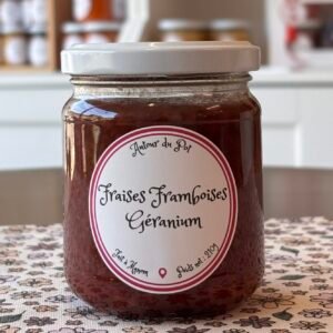 Fraises Framboises Géranium - confiture - Manom - Thionville